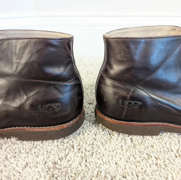 UGG Leighton Dark Brown Leather Chukka Boot sz 9 main image 8